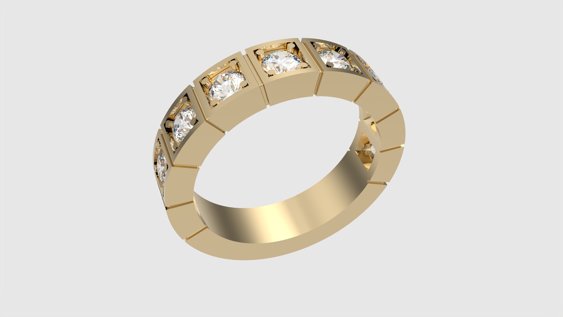 Square Set Brilliant Ring JDBCo 3D print model_24