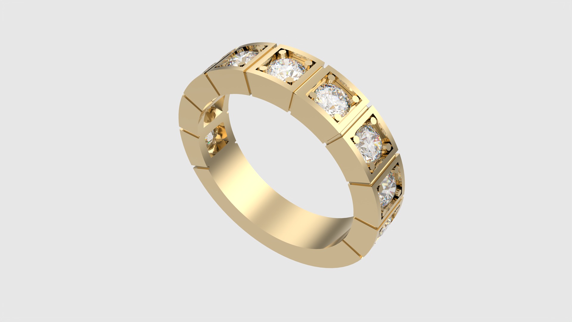 Square Set Brilliant Ring JDBCo 3D print model_29