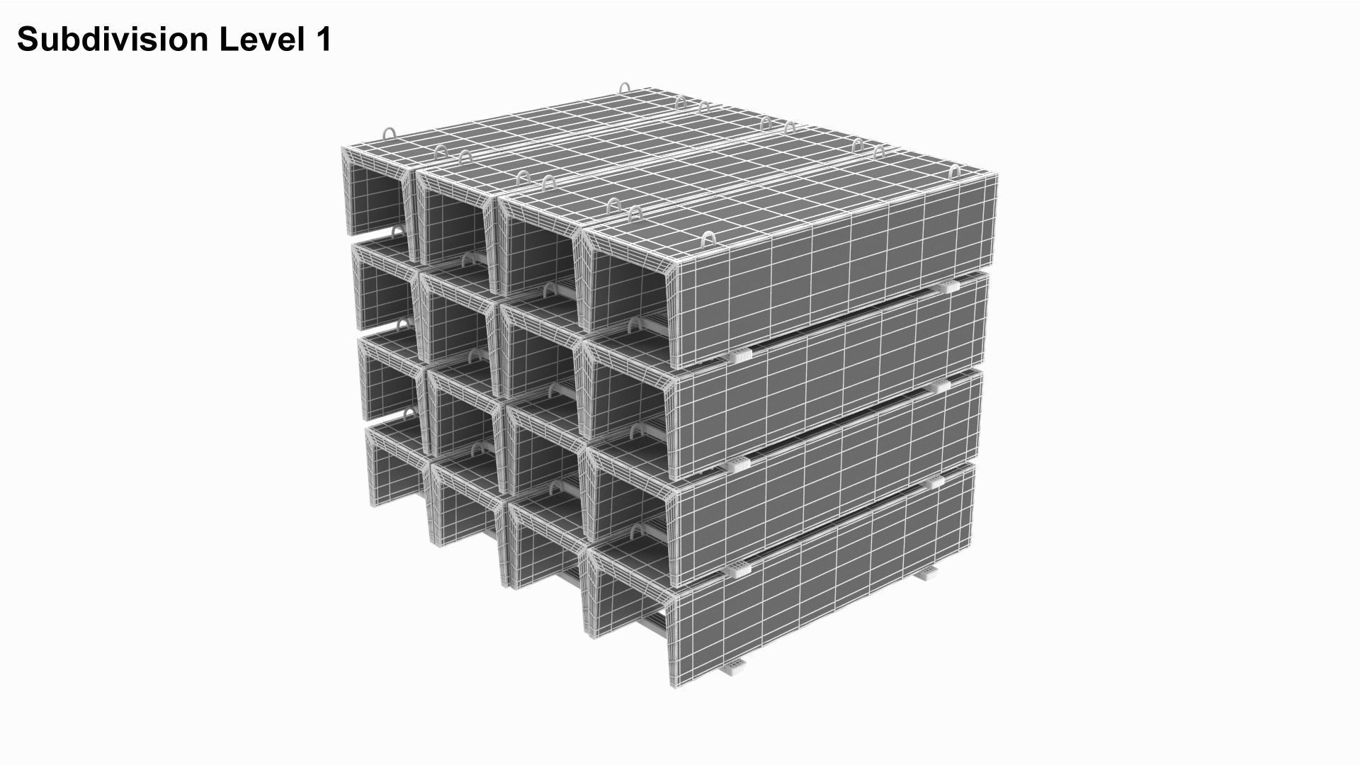 Concrete Trench On Wood Planks 3D model_7