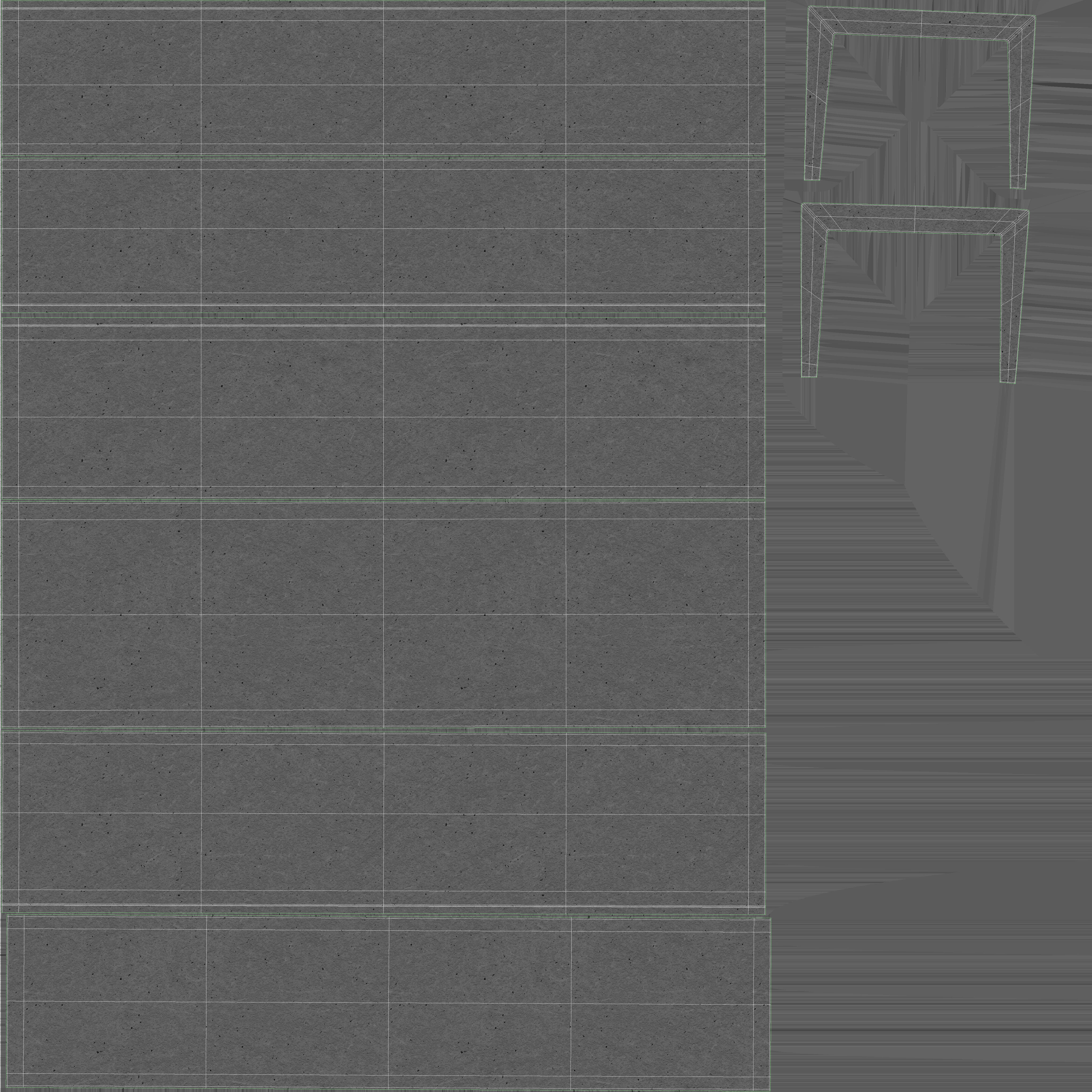 Concrete Trench On Wood Planks 3D model_8