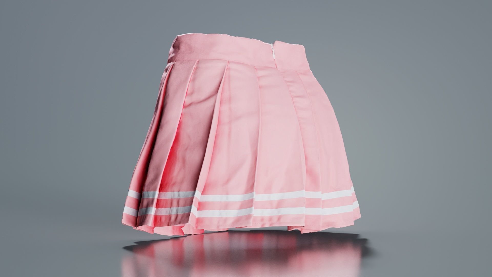 Sailor Skirt Low-poly 3D model_5