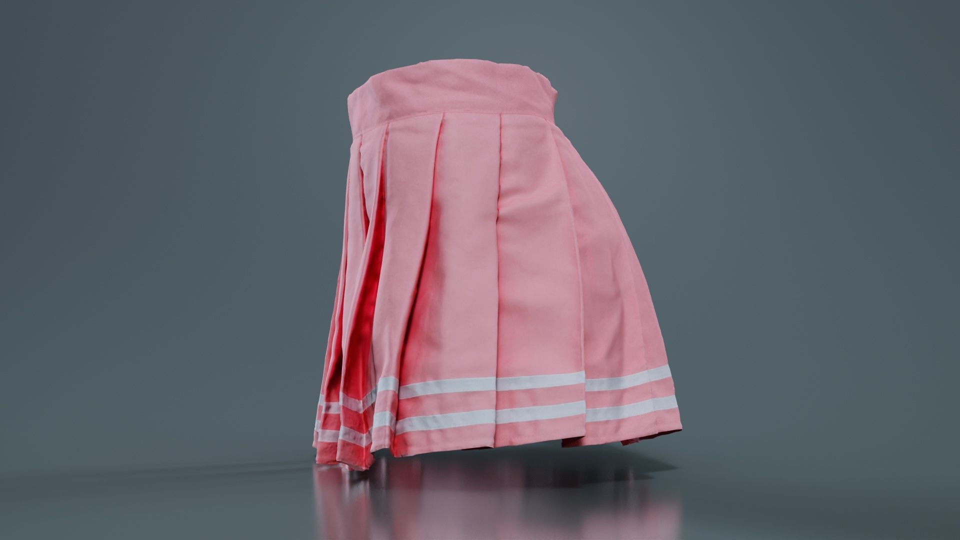 Sailor Skirt Low-poly 3D model_3