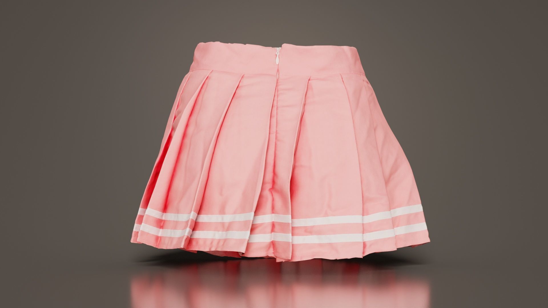 Sailor Skirt Low-poly 3D model_2