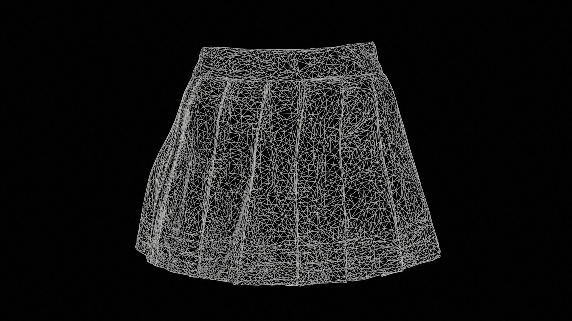 Sailor Skirt Low-poly 3D model_11