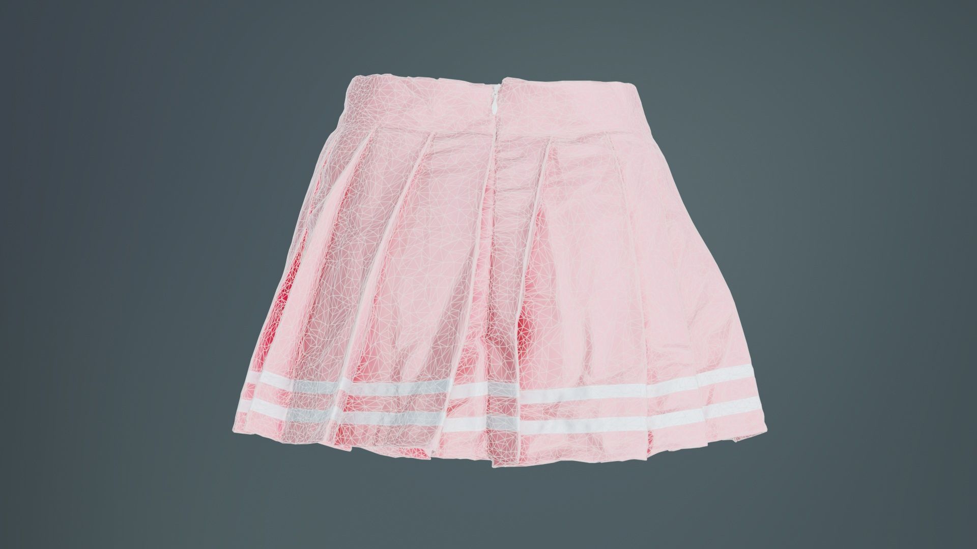 Sailor Skirt Low-poly 3D model_10