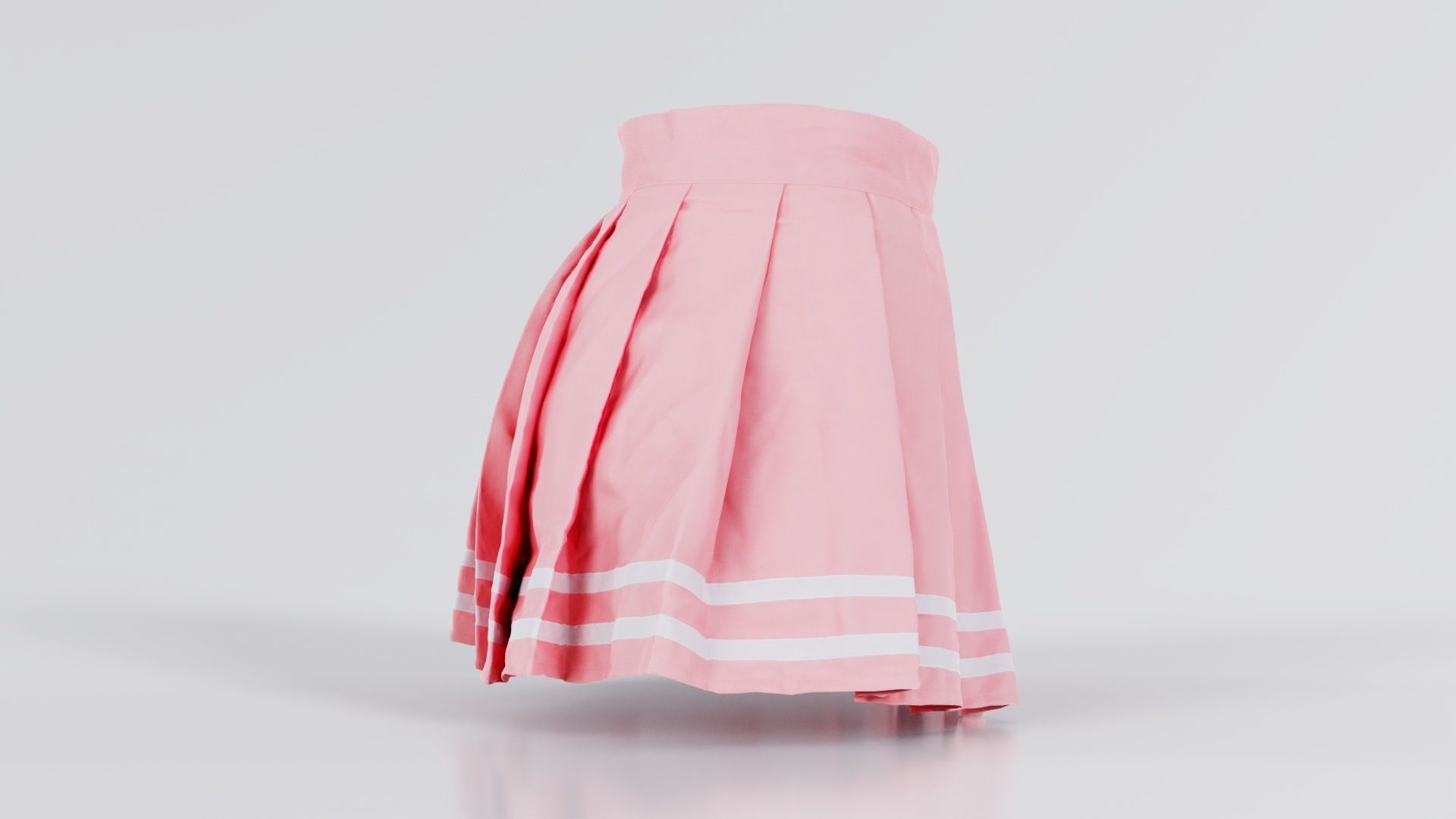 Sailor Skirt Low-poly 3D model_1