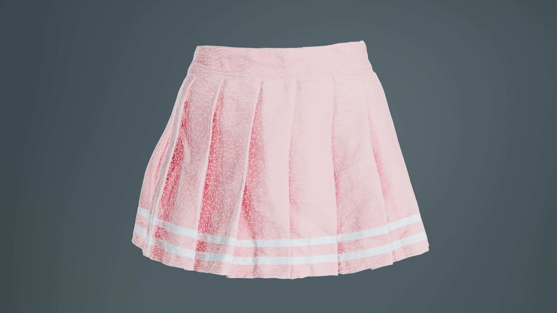 Sailor Skirt Low-poly 3D model_9