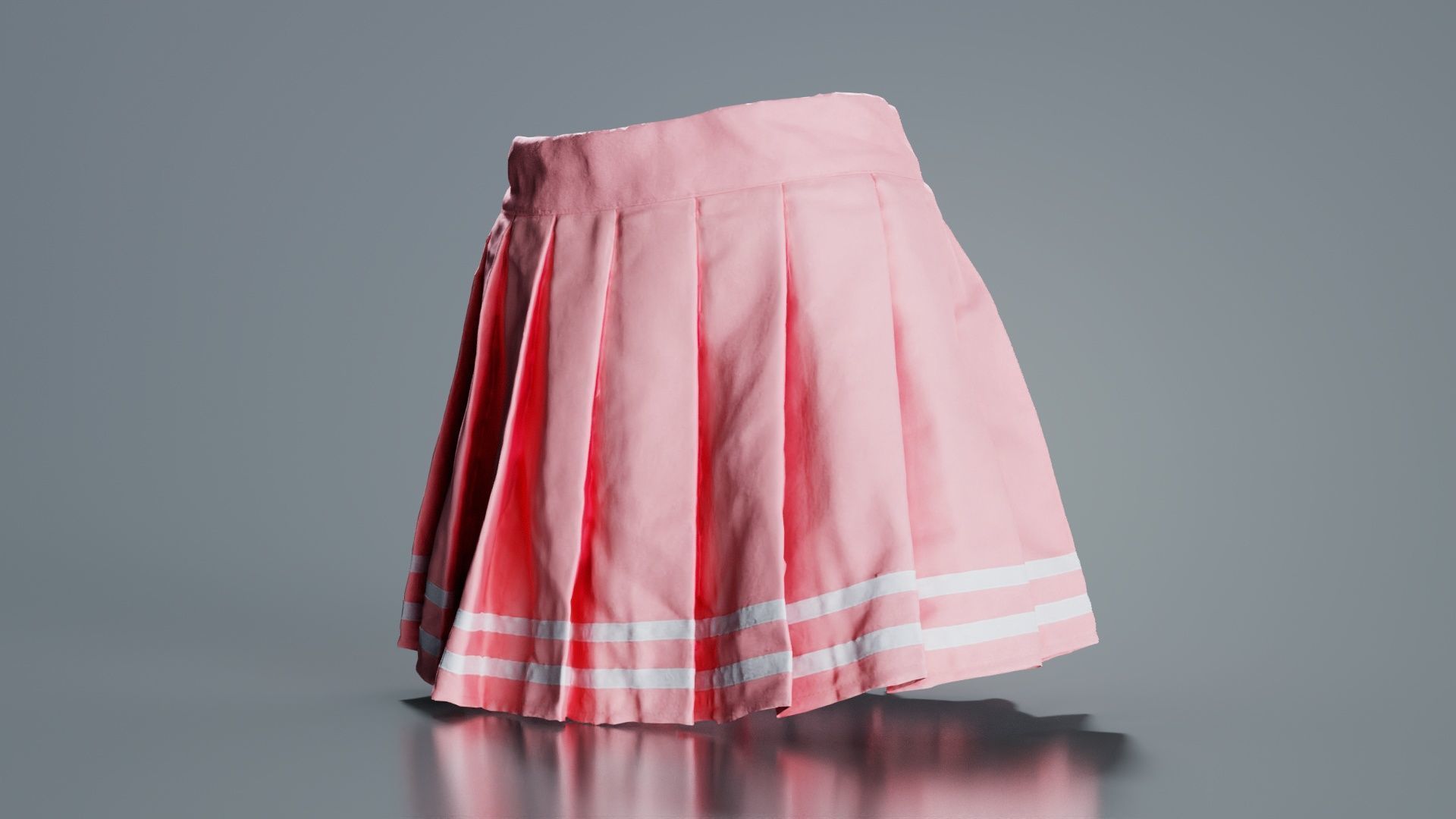 Sailor Skirt Low-poly 3D model_7