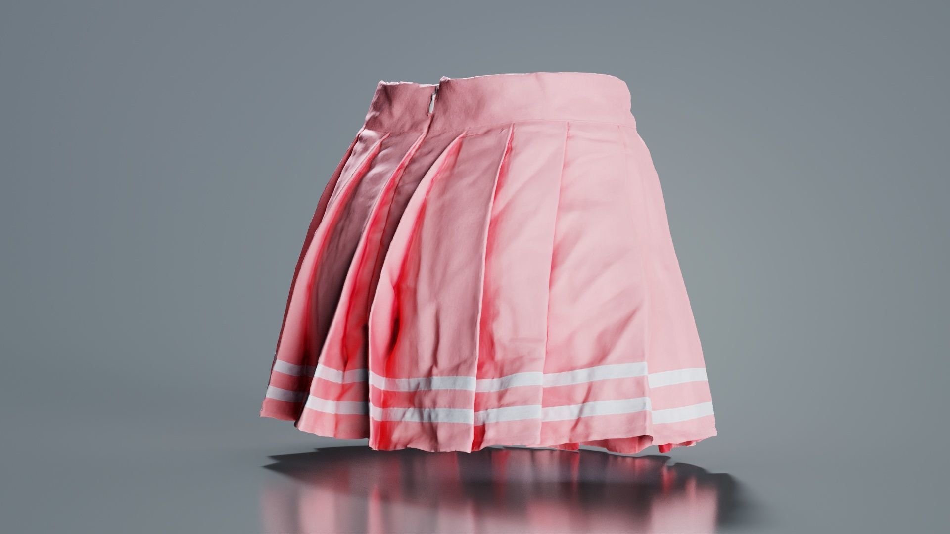 Sailor Skirt Low-poly 3D model_8
