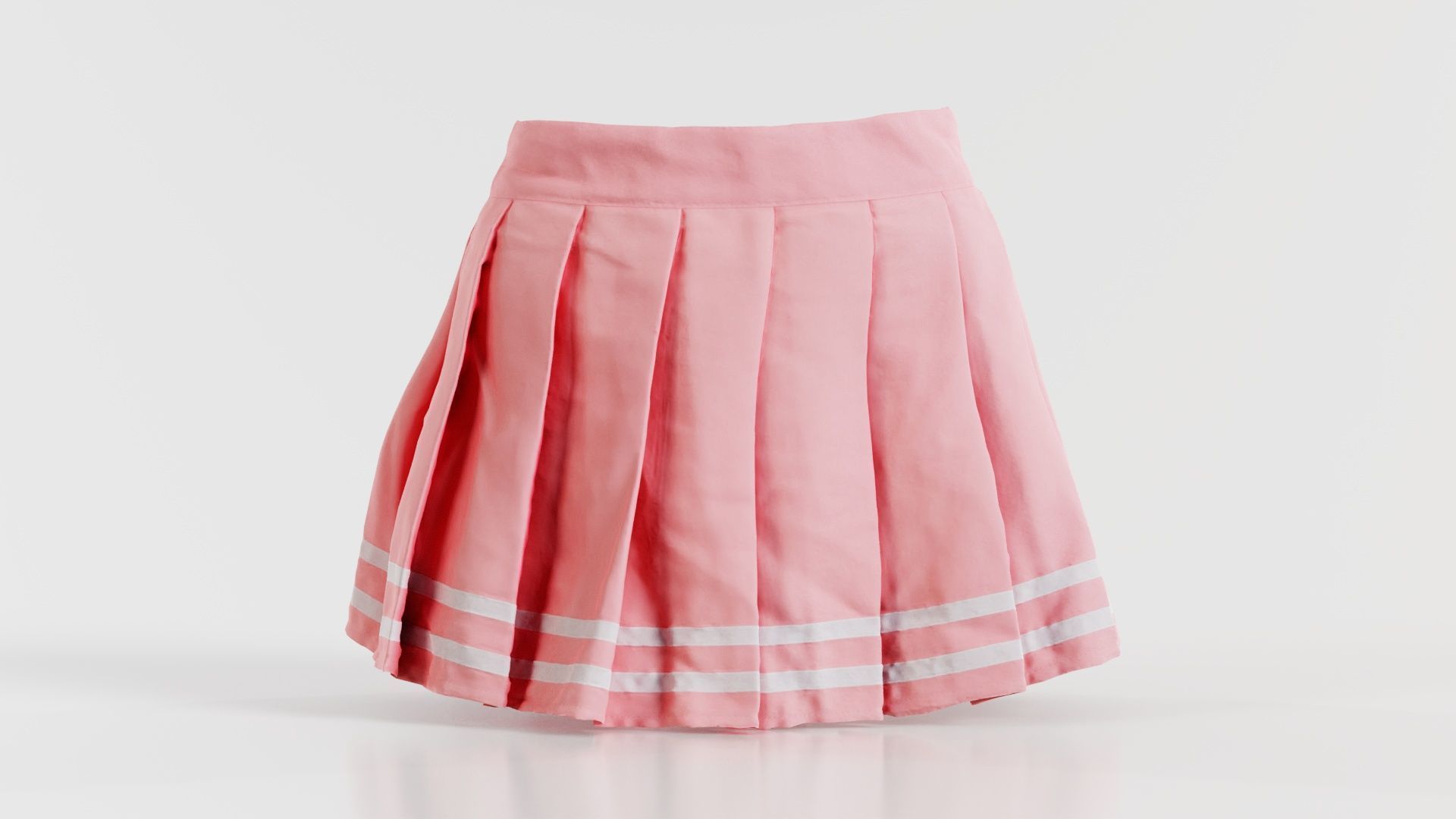 Sailor Skirt Low-poly 3D model_4