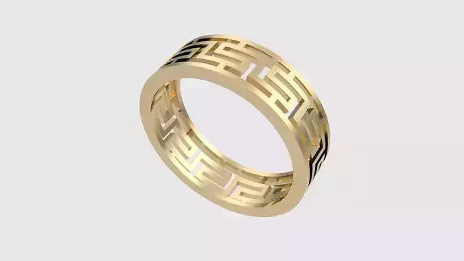 Geometric Pattern Cutout Ring JDBCo 3D print model