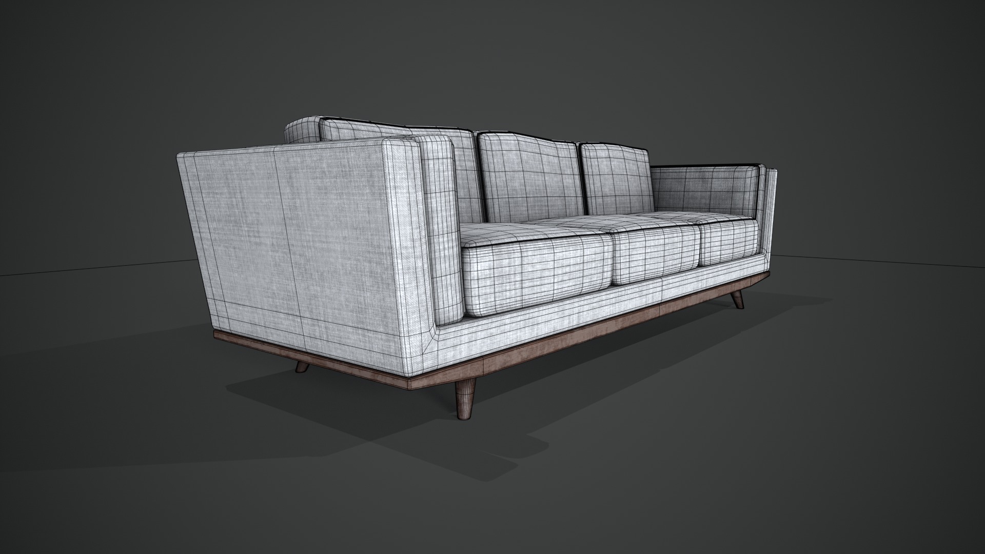 Fabric Sofa Low-poly 3D model_8