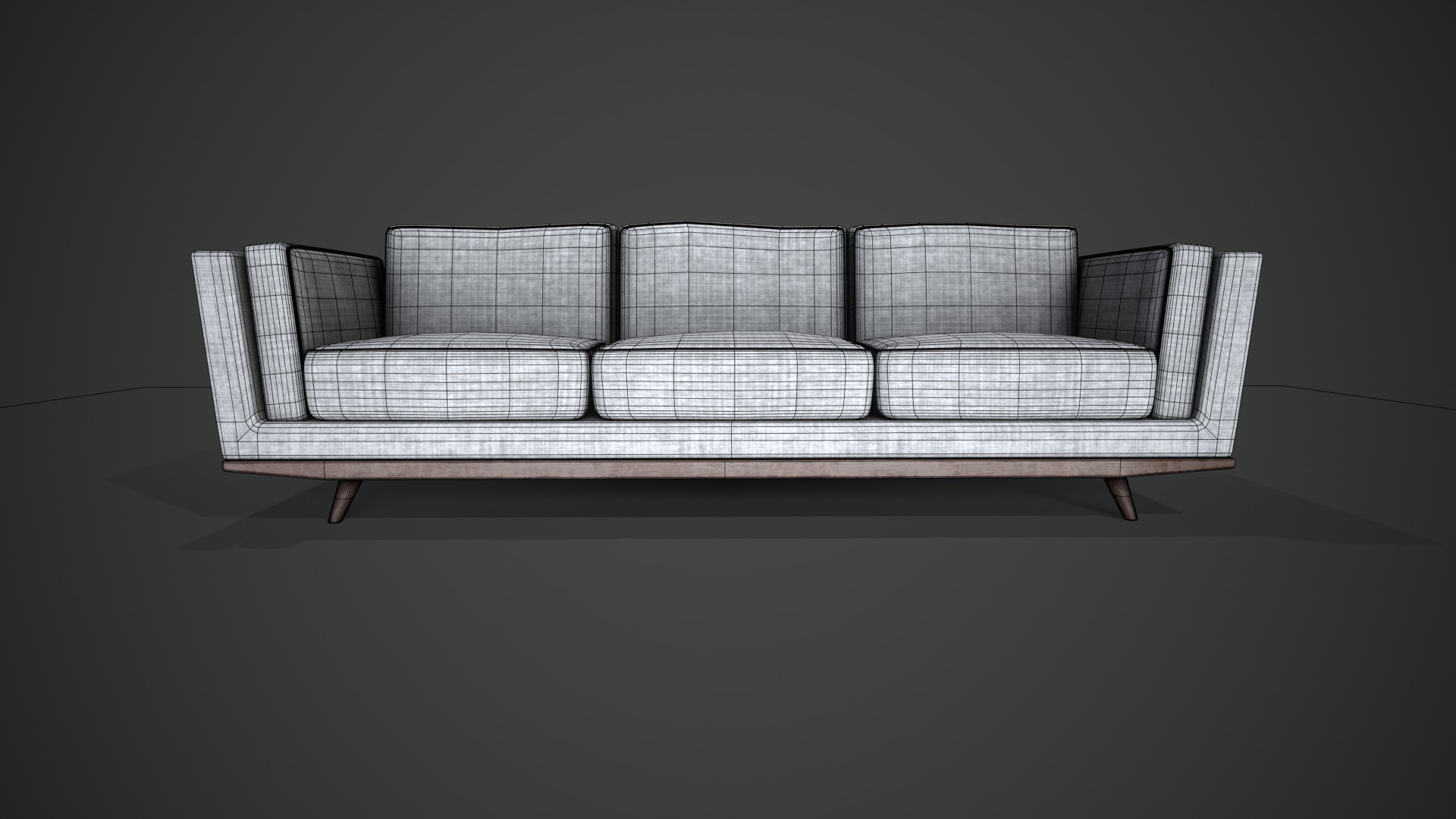 Fabric Sofa Low-poly 3D model_9