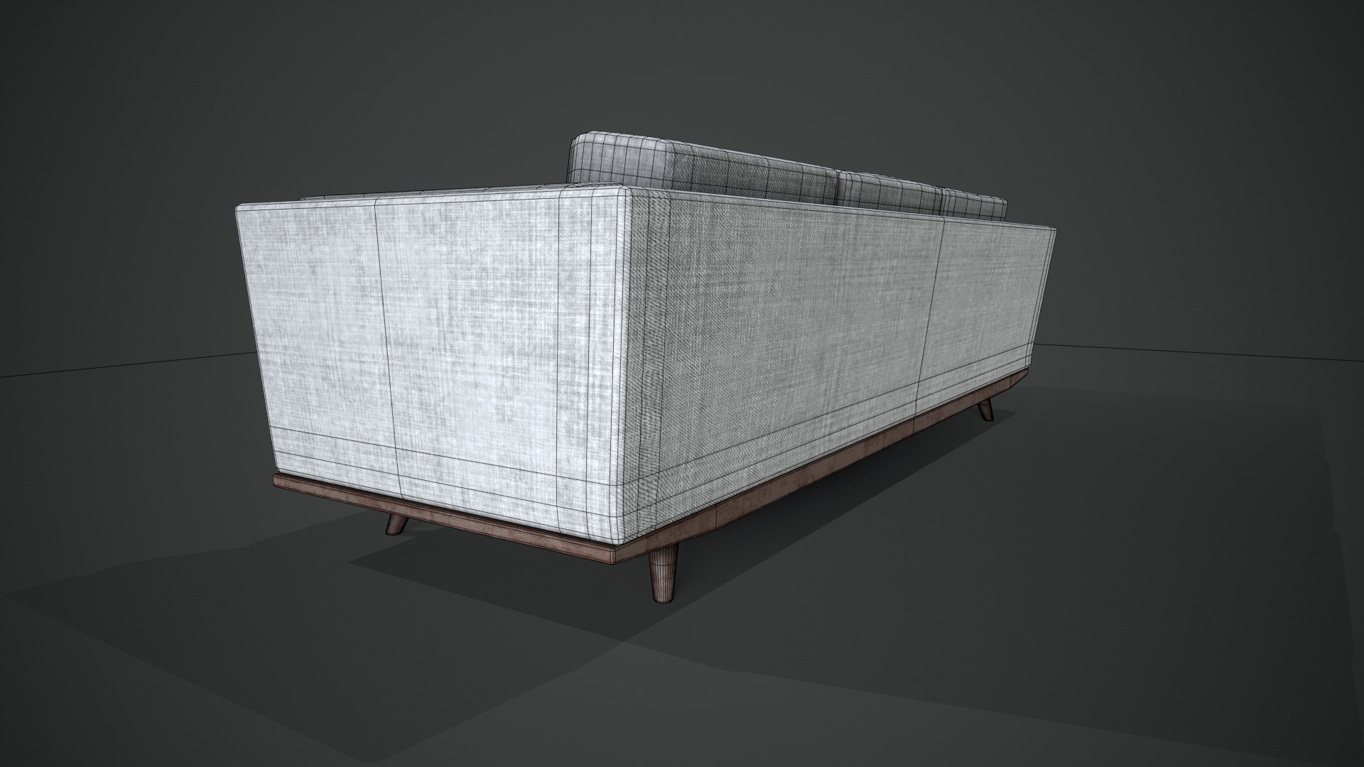 Fabric Sofa Low-poly 3D model_10