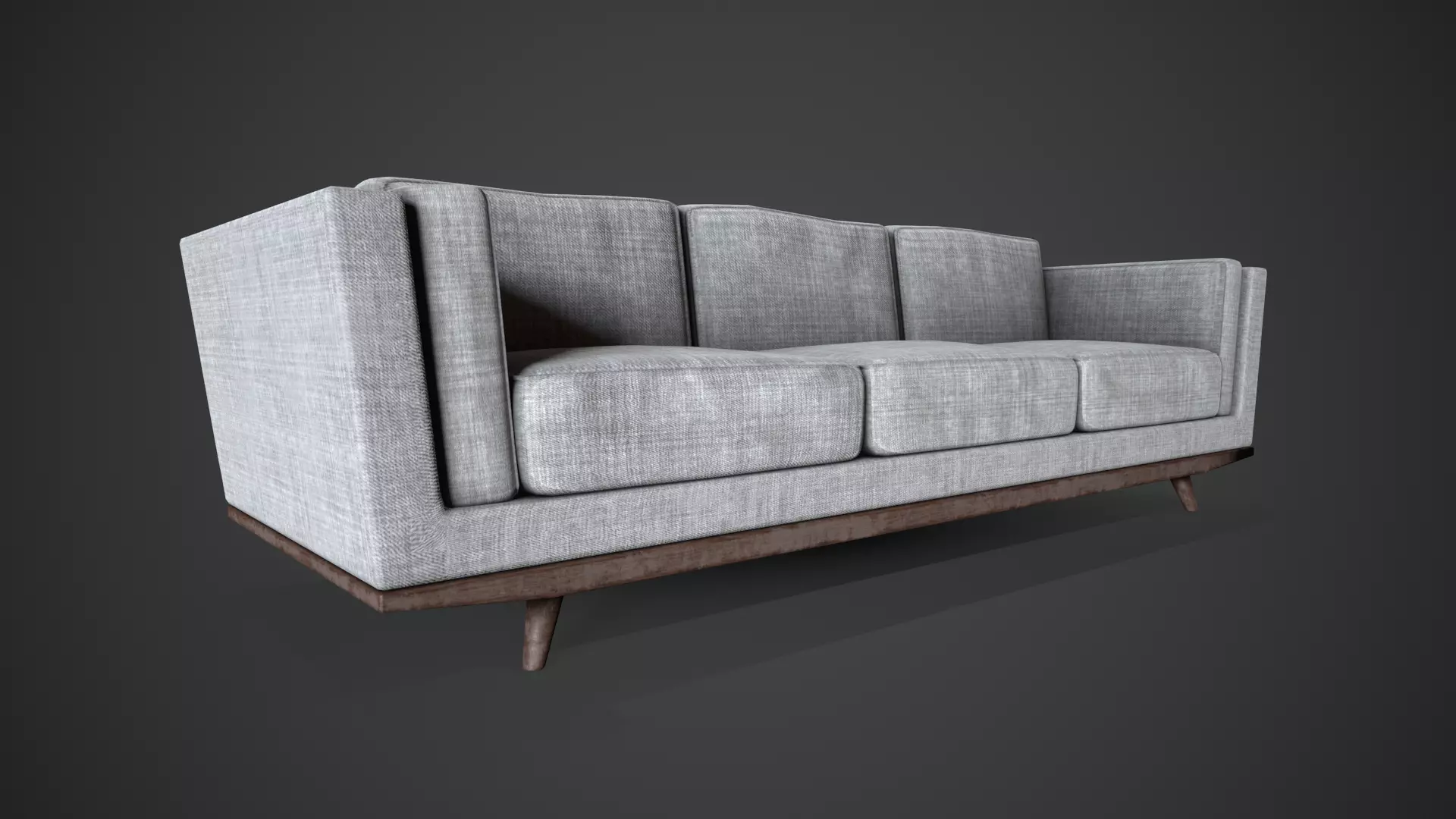 Fabric Sofa Low-poly 3D model_0