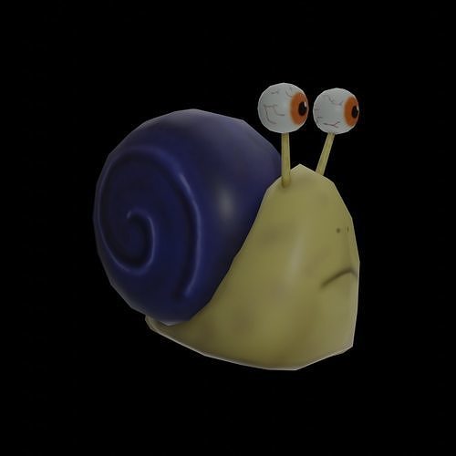 Hand Painted Low Poly Snail  Free low-poly 3D model