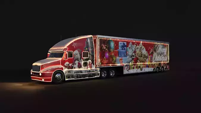 Christmas Truck  Low-poly 3D model