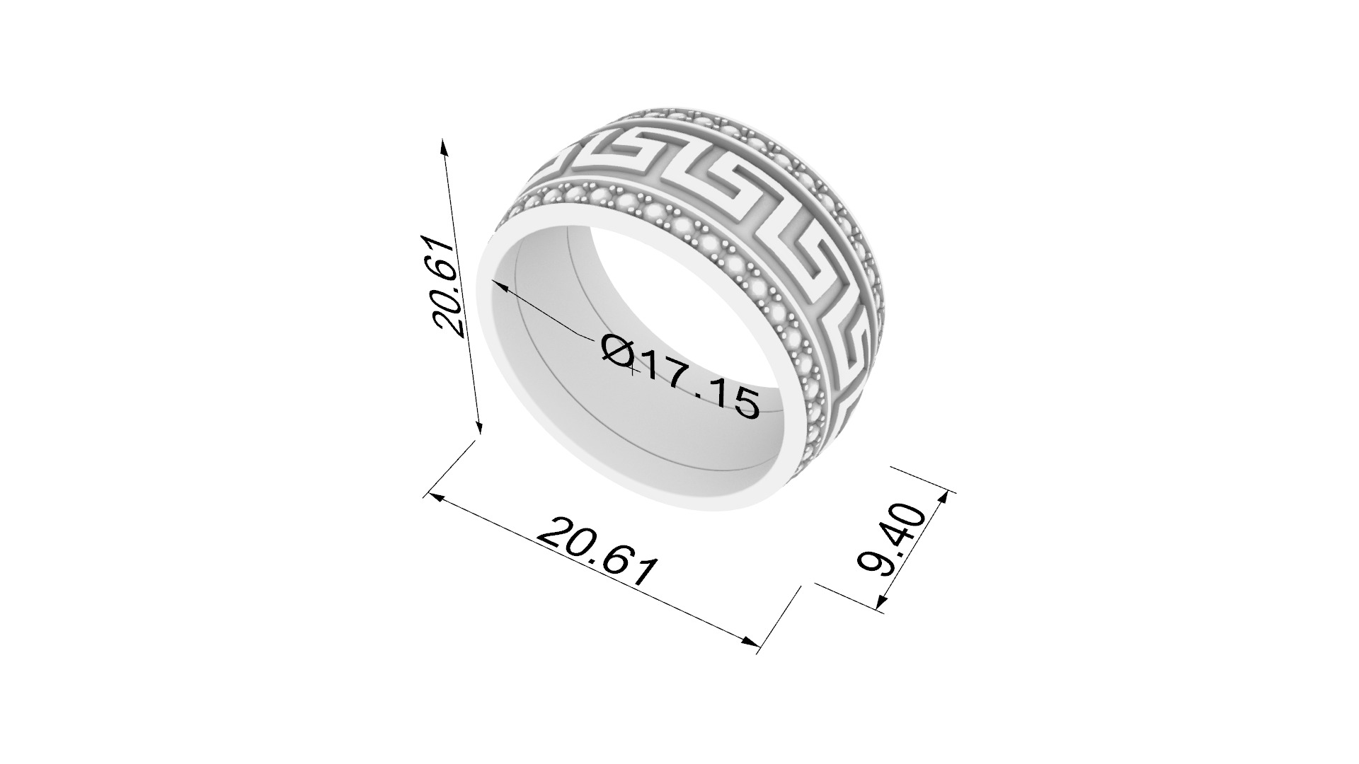 Intricate Patterned Eternity Ring JDBCo 3D print model_1