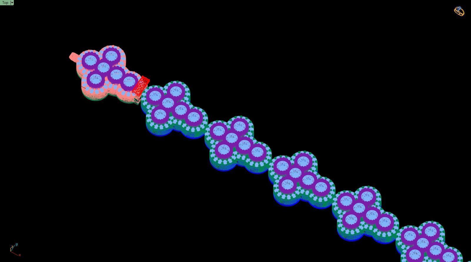 Custom Cross Bazel Diamond Link Bracelet Hiphop Cross Bracelet  3D print model_12