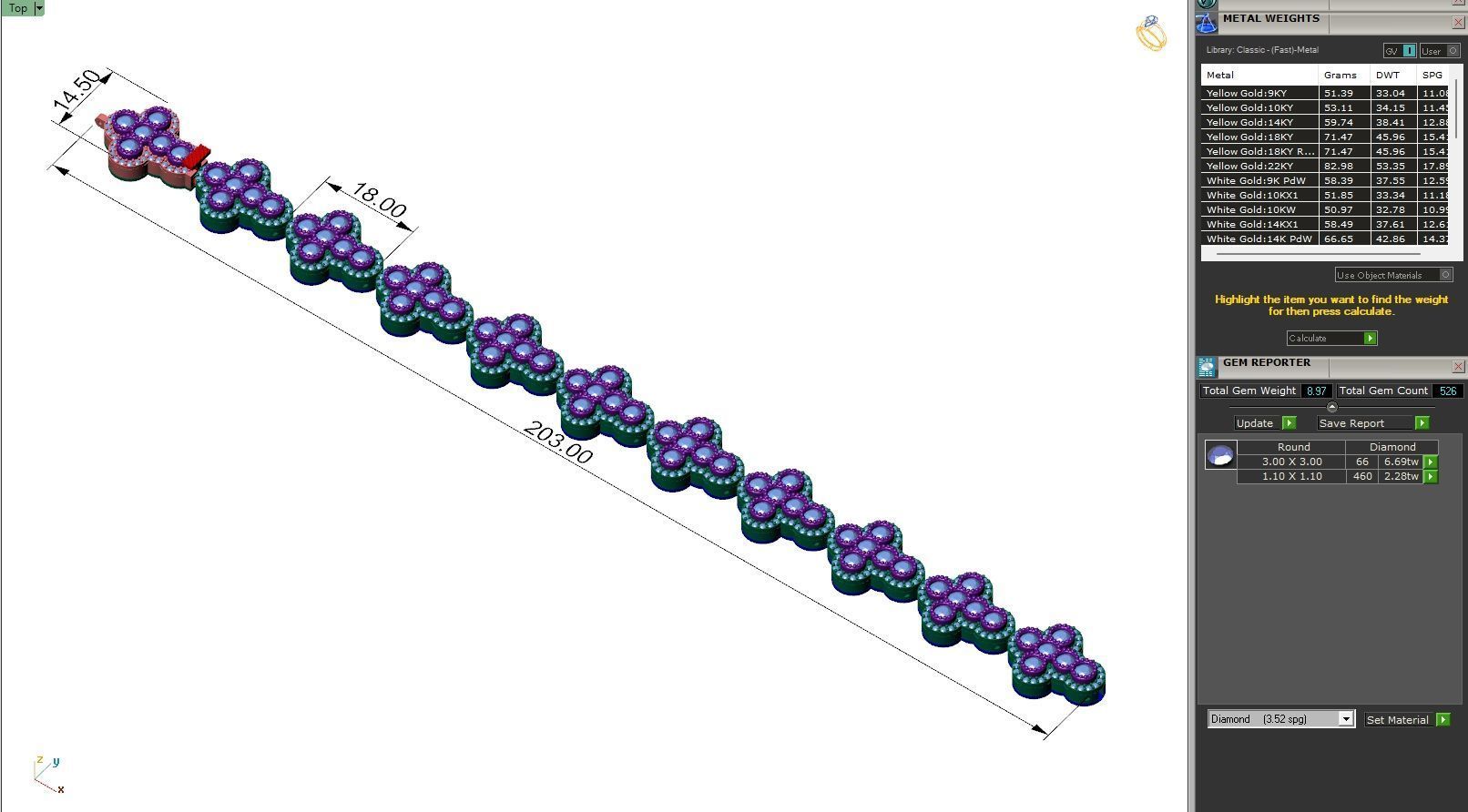 Custom Cross Bazel Diamond Link Bracelet Hiphop Cross Bracelet  3D print model_6