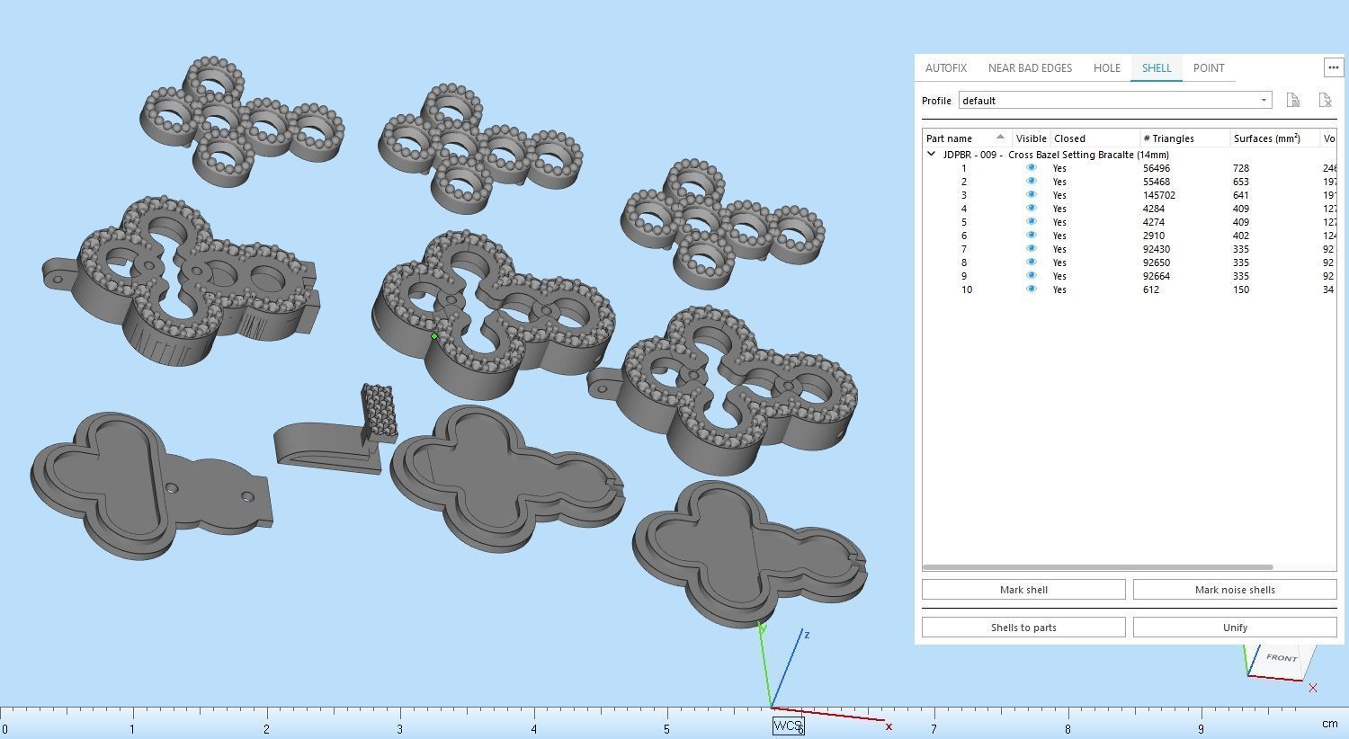 Custom Cross Bazel Diamond Link Bracelet Hiphop Cross Bracelet  3D print model_16