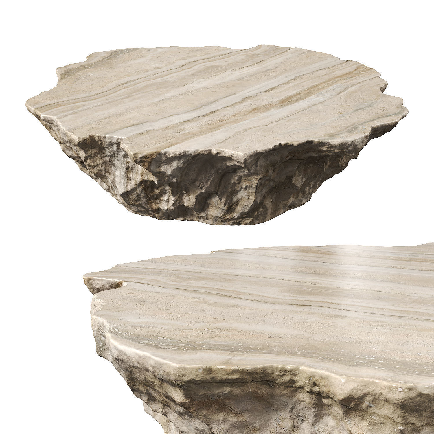 Stone relief coffee table 3D model_2