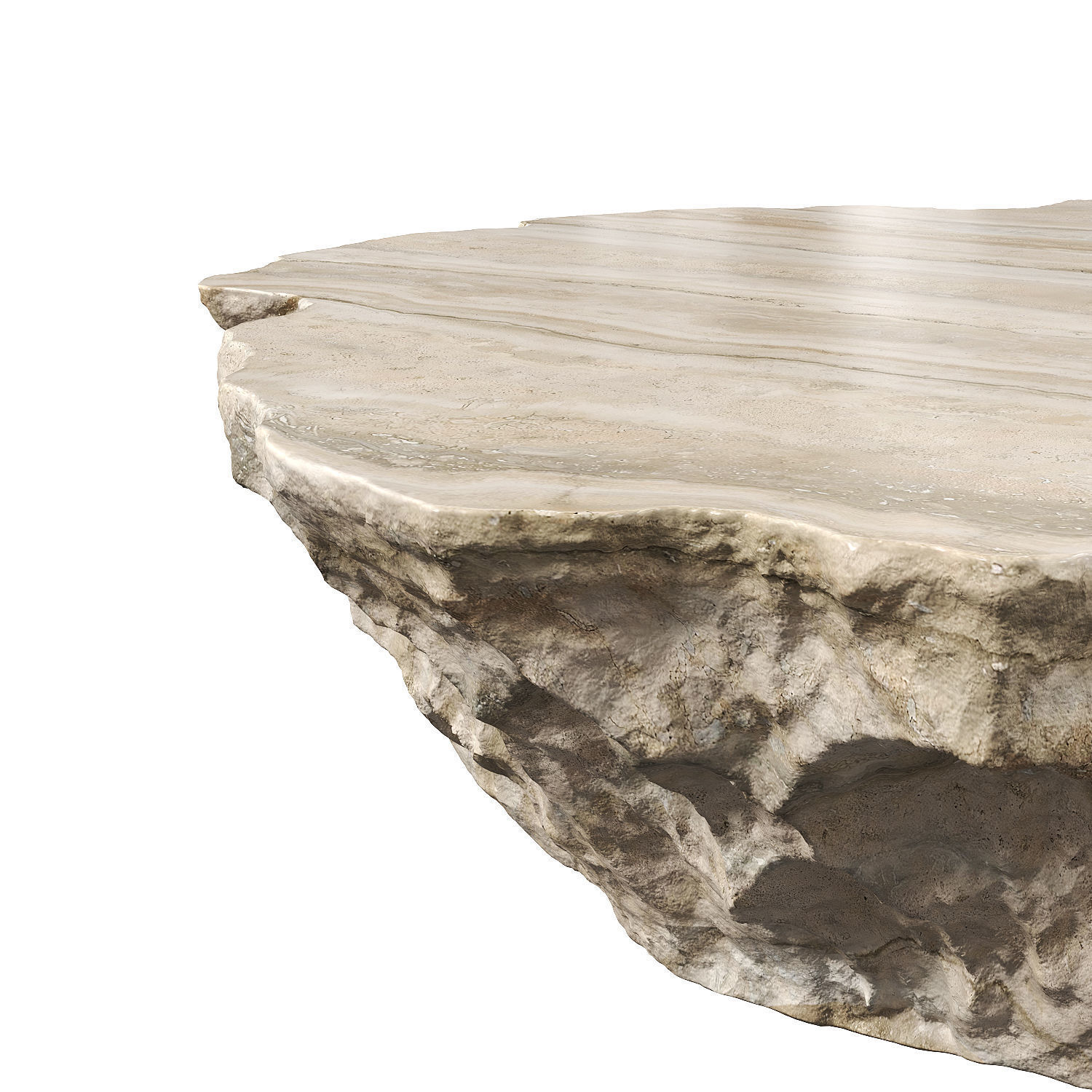 Stone relief coffee table 3D model_3