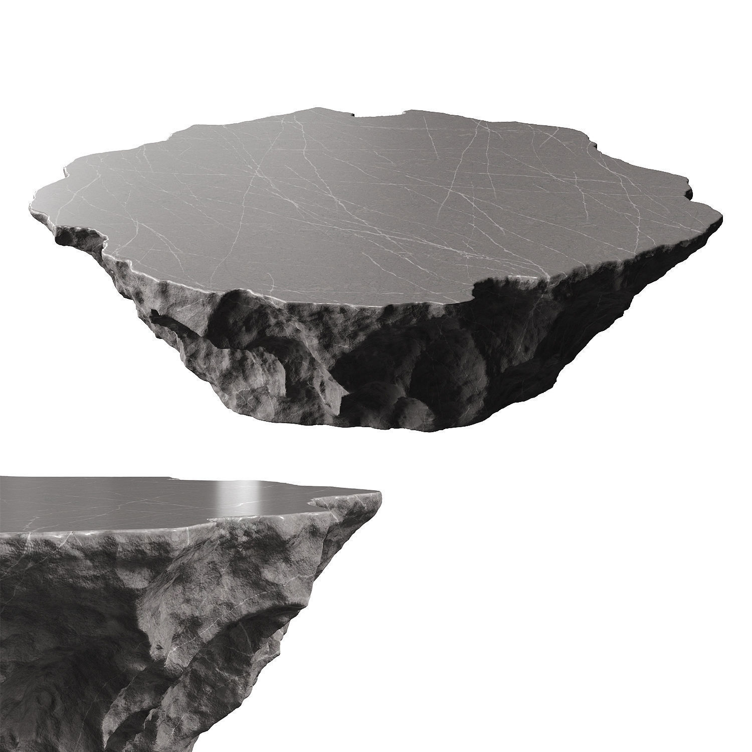 Stone relief coffee table 3D model_1