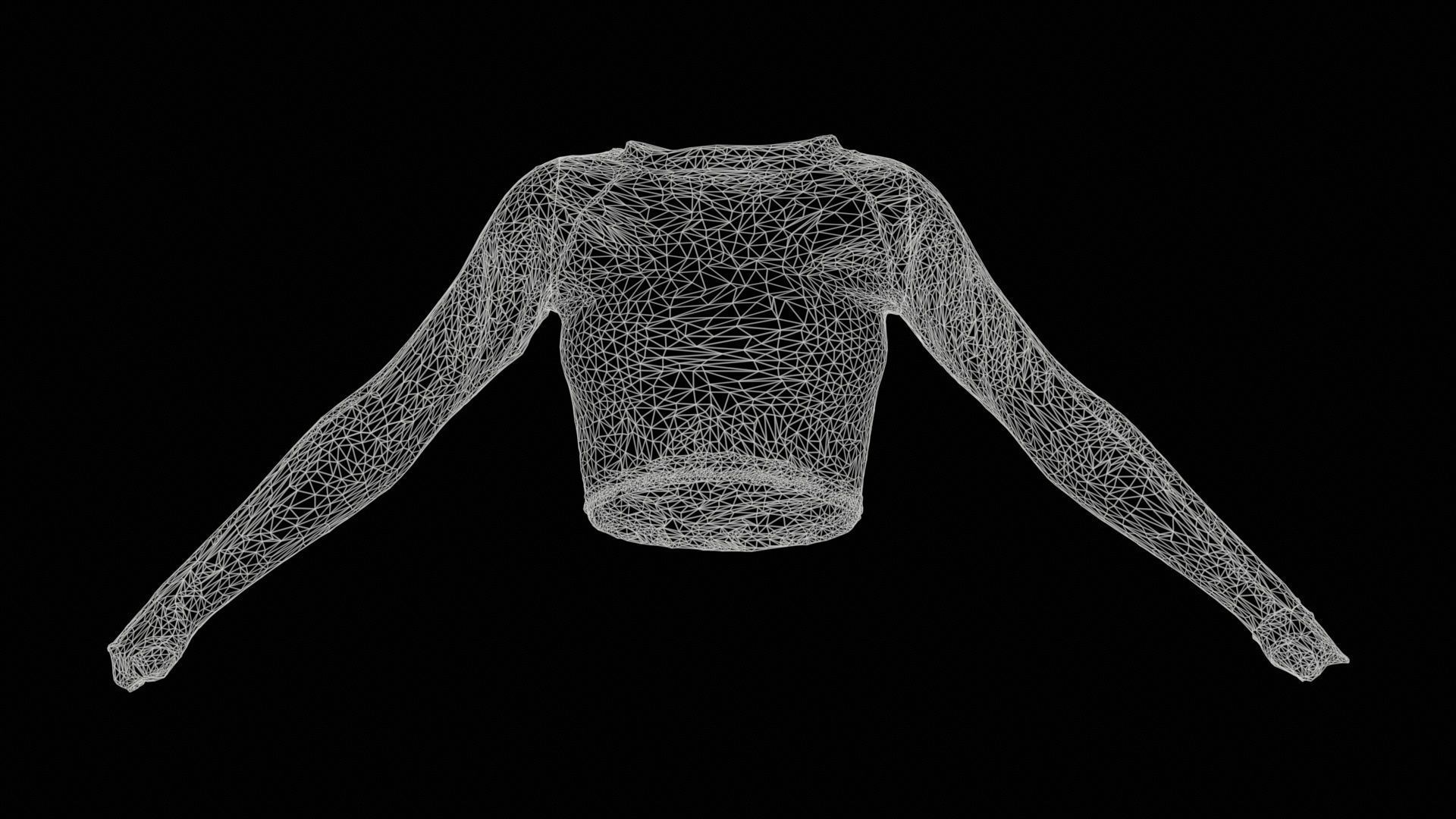 Arm Stripes Mesh Top Low-poly 3D model_11