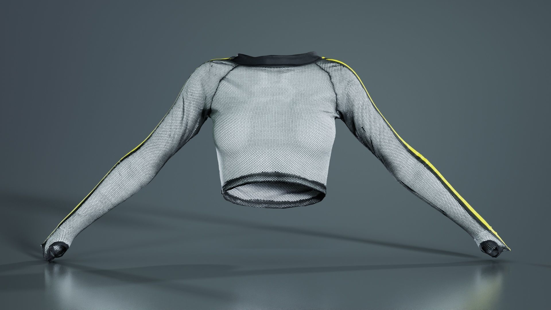 Arm Stripes Mesh Top Low-poly 3D model_6
