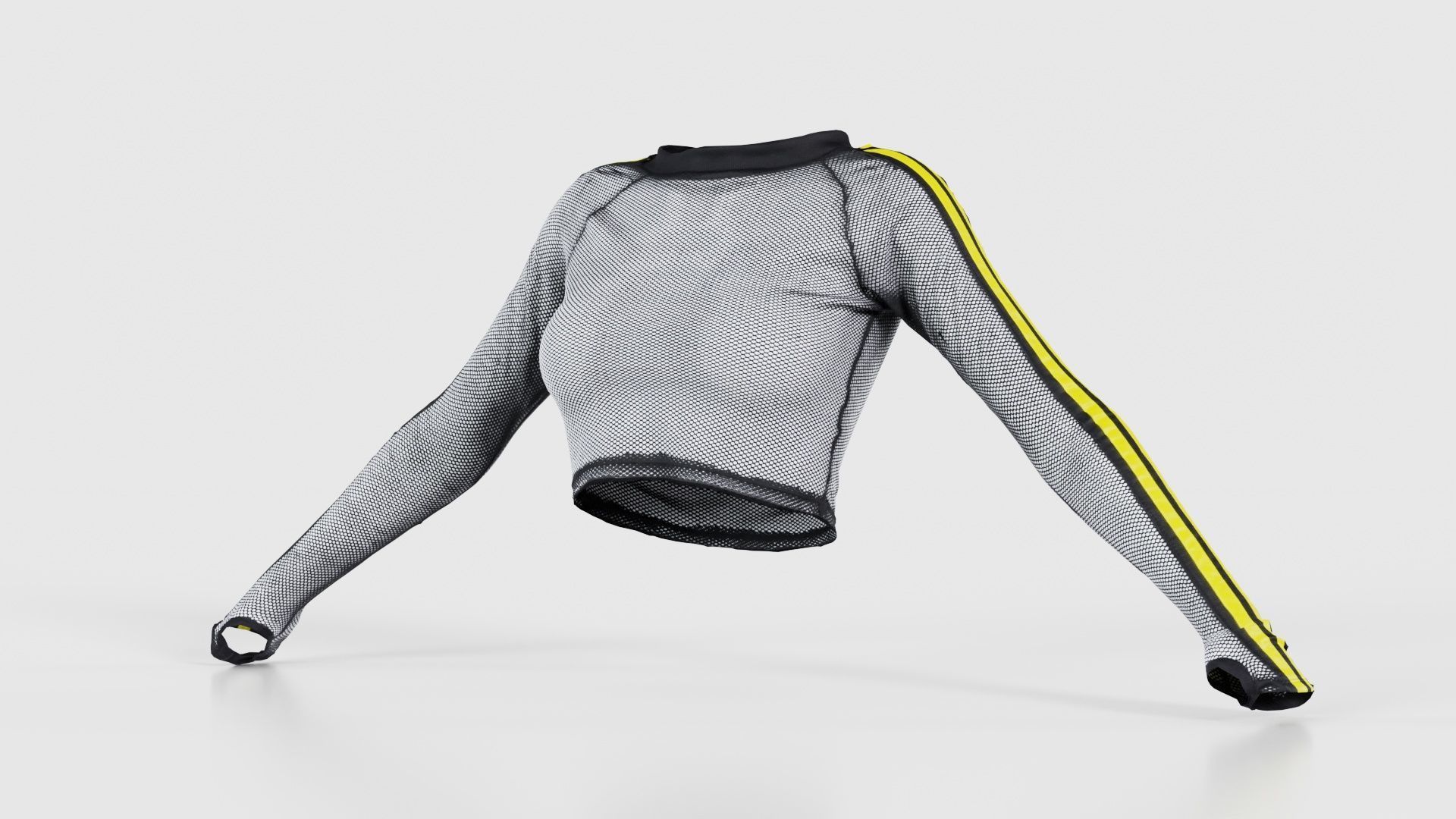 Arm Stripes Mesh Top Low-poly 3D model_26
