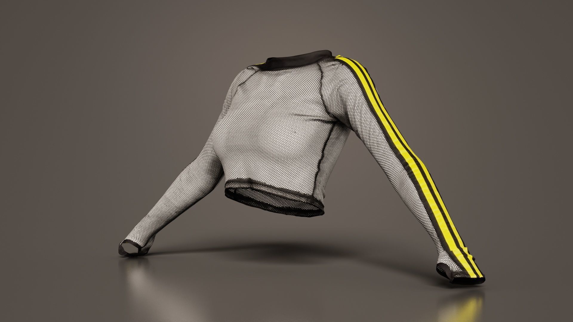 Arm Stripes Mesh Top Low-poly 3D model_5
