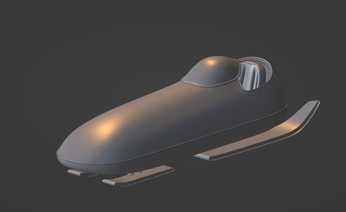 Future Bobsled Low-poly 3D model_6