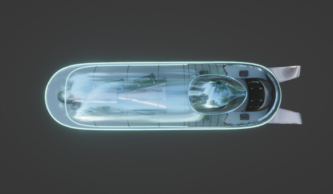 Future Bobsled Low-poly 3D model_2