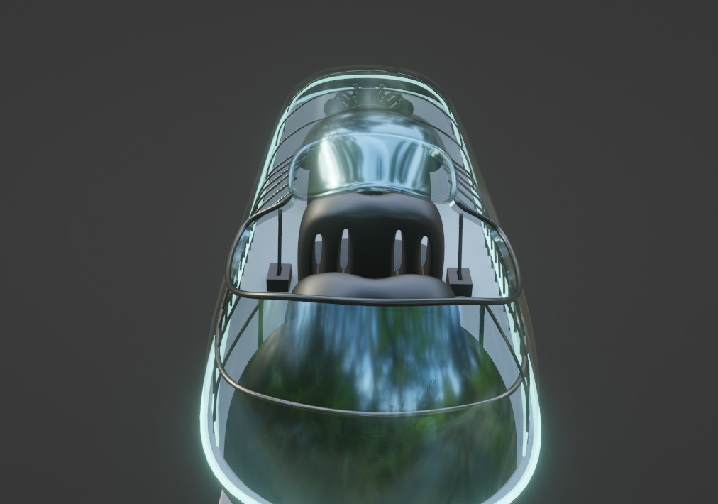 Future Bobsled Low-poly 3D model_5