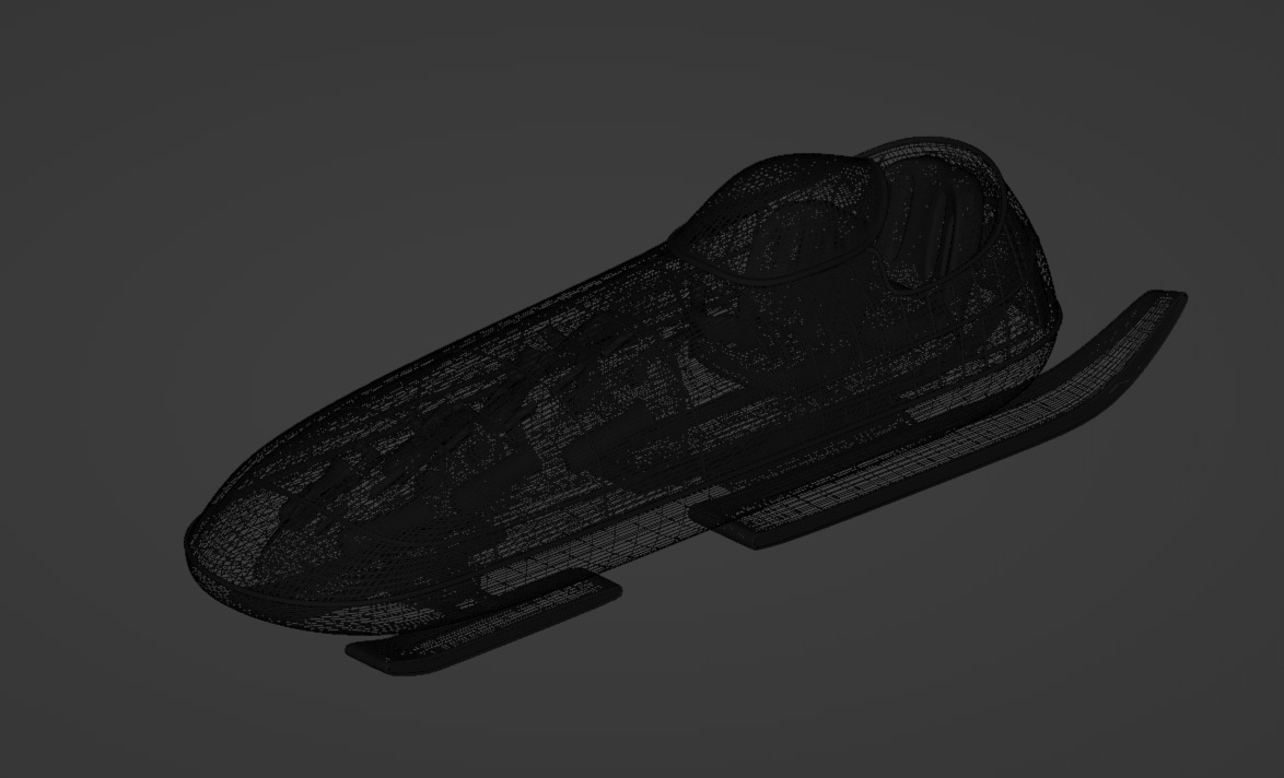 Future Bobsled Low-poly 3D model_8