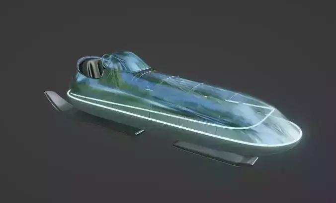 Future Bobsled Low-poly 3D model