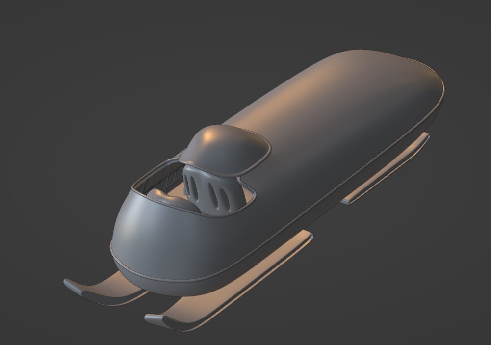 Future Bobsled Low-poly 3D model_7