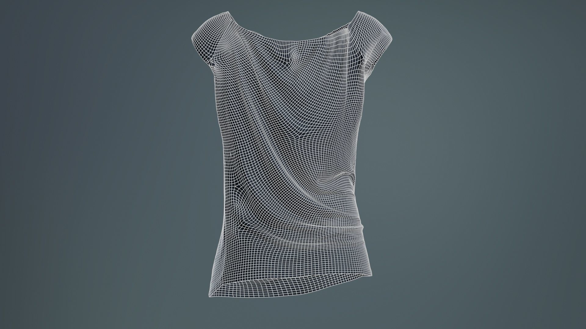 Black Sexy Top Low-poly 3D model_10