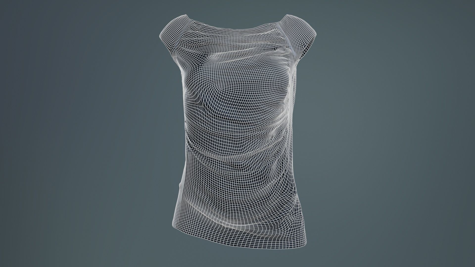 Black Sexy Top Low-poly 3D model_9