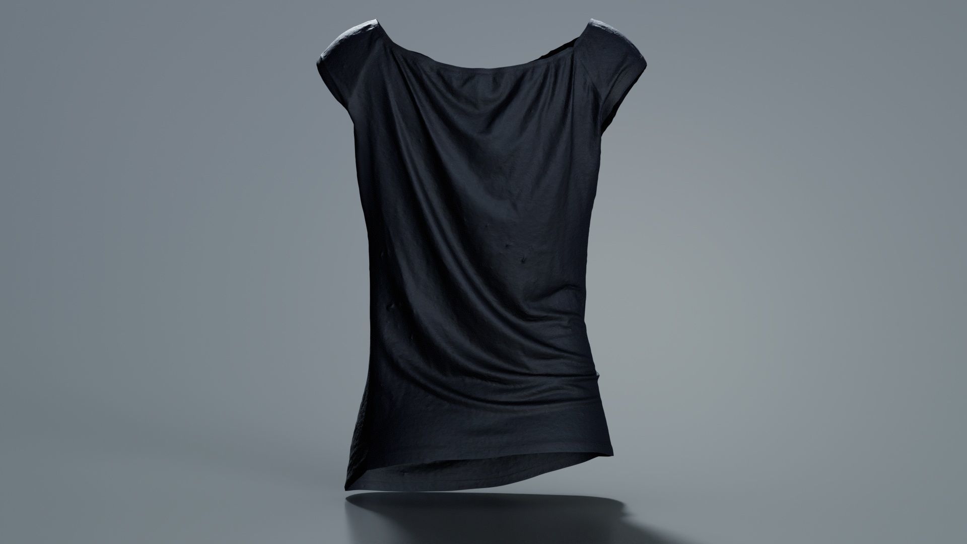 Black Sexy Top Low-poly 3D model_2