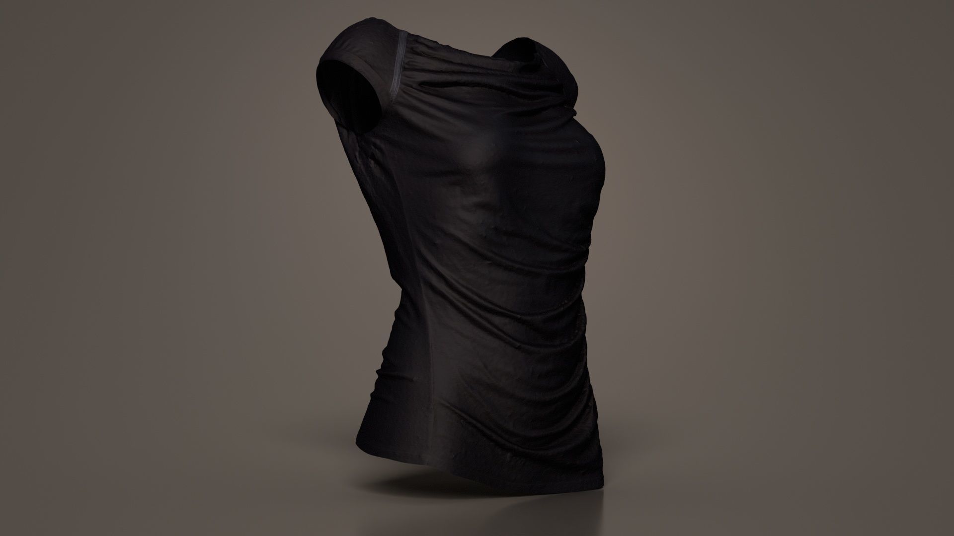 Black Sexy Top Low-poly 3D model_7