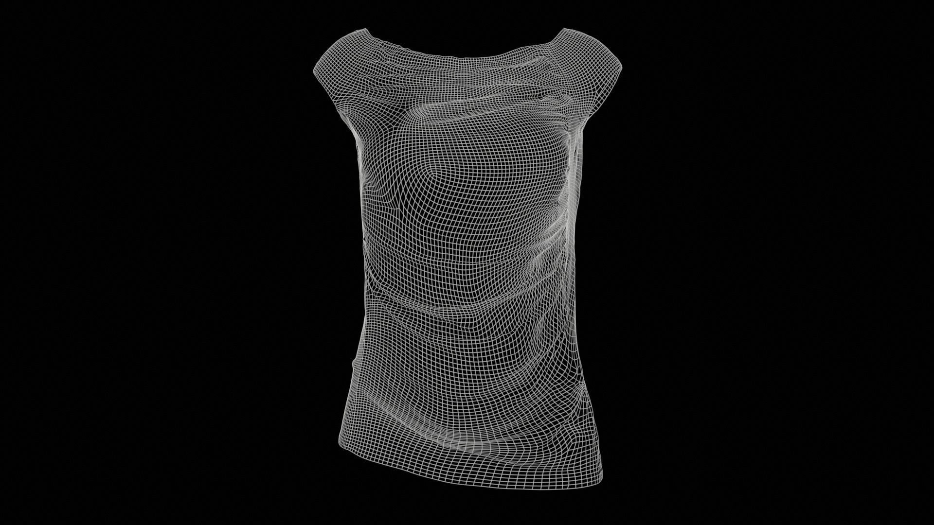 Black Sexy Top Low-poly 3D model_11