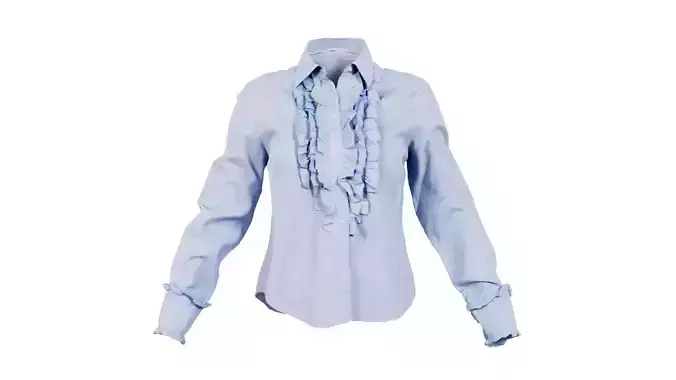 Blue Top Decorated Shirt Low-poly 3D model