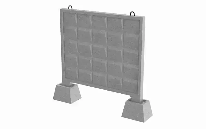 Concrete Wall Fence 3D model Concrete Wall Fence 3D model