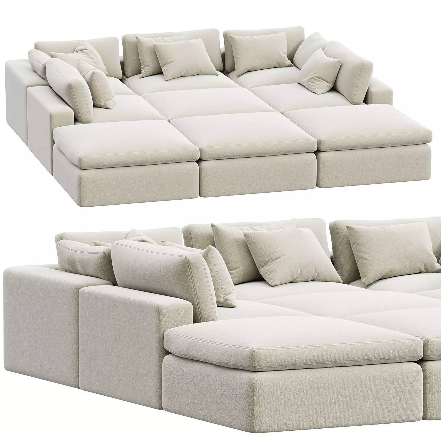 Dream Navy Sectional Sofa Combination 06 3D model_0