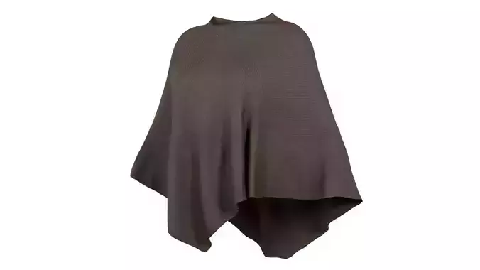 Brown Knit Cape Low-poly 3D model