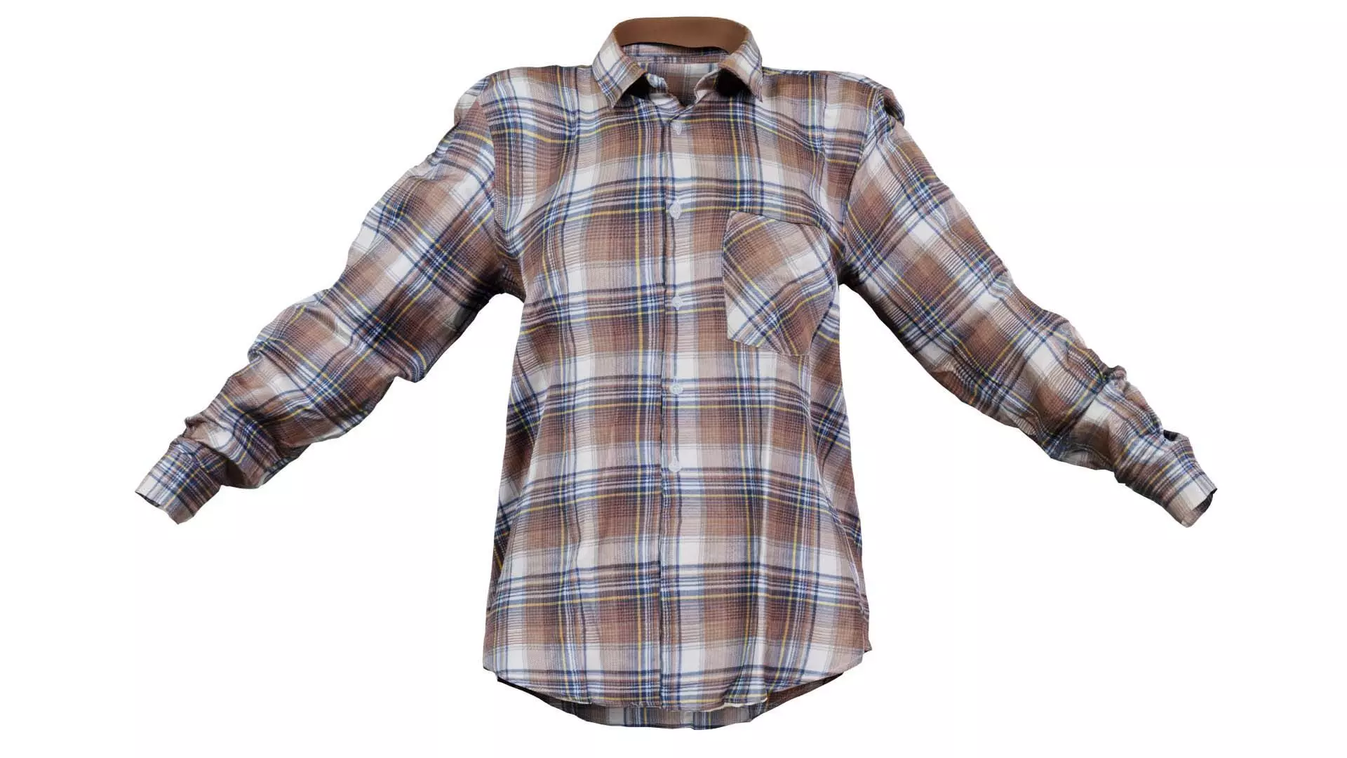 Brown Squares Shirt Low-poly 3D model