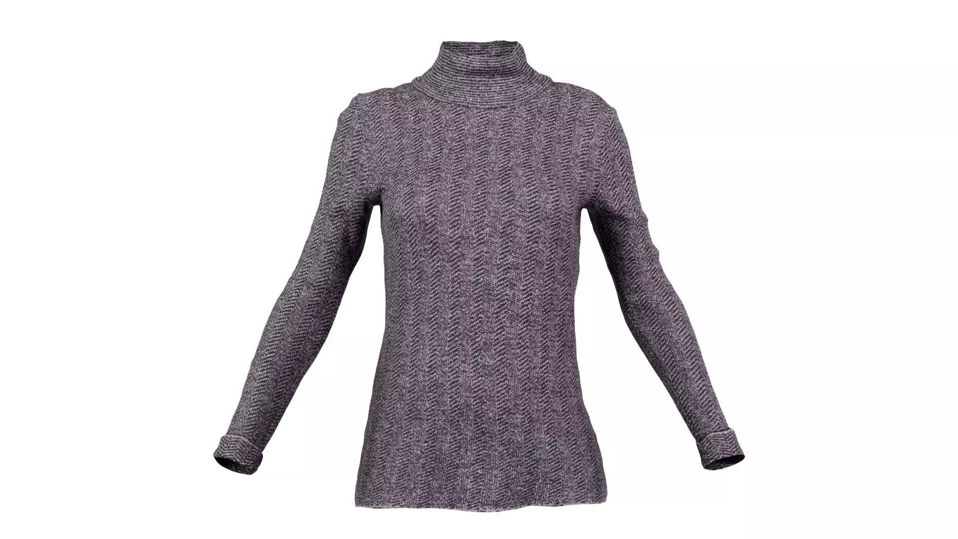 Brown Turtle Neck Pull Top Low-poly 3D model