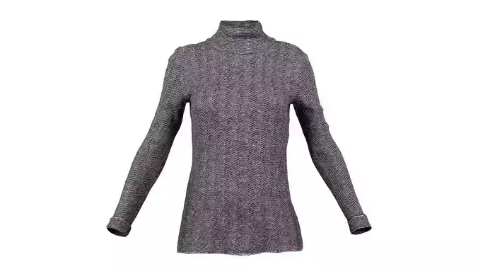 Brown Turtle Neck Pull Top Low-poly 3D model